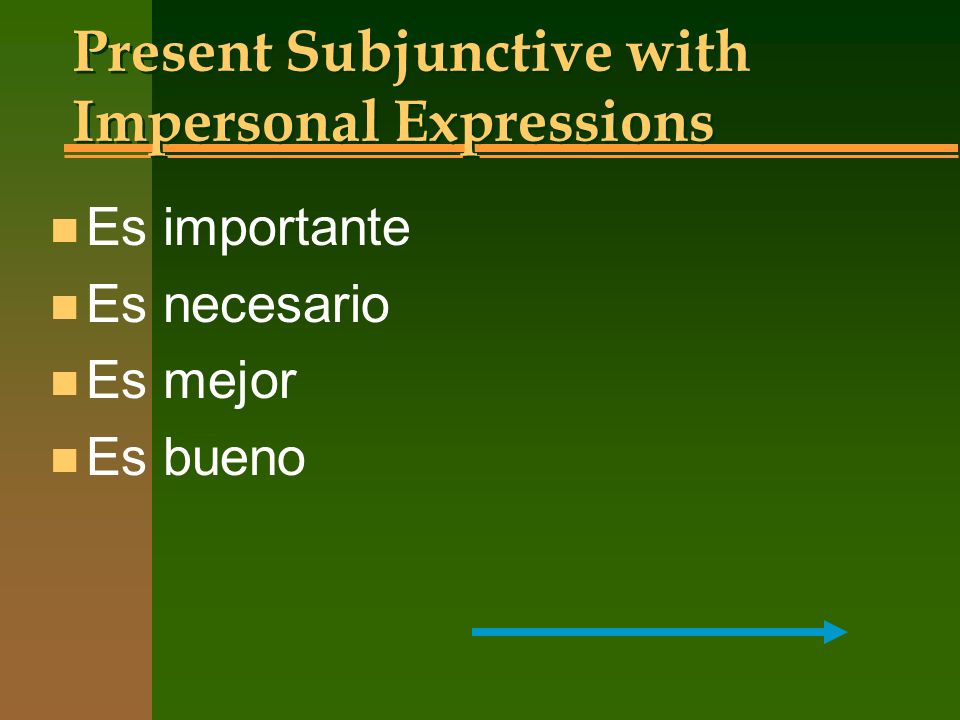 Present Subjunctive with Impersonal Expressions