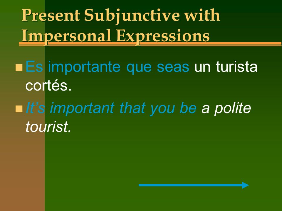Present Subjunctive with Impersonal Expressions