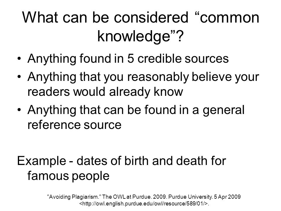 What can be considered common knowledge