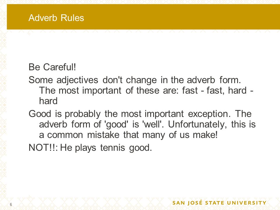 Adverb Rules