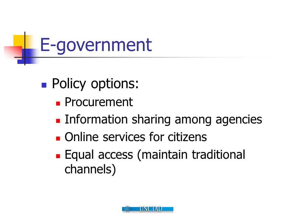 E-government Policy options: Procurement