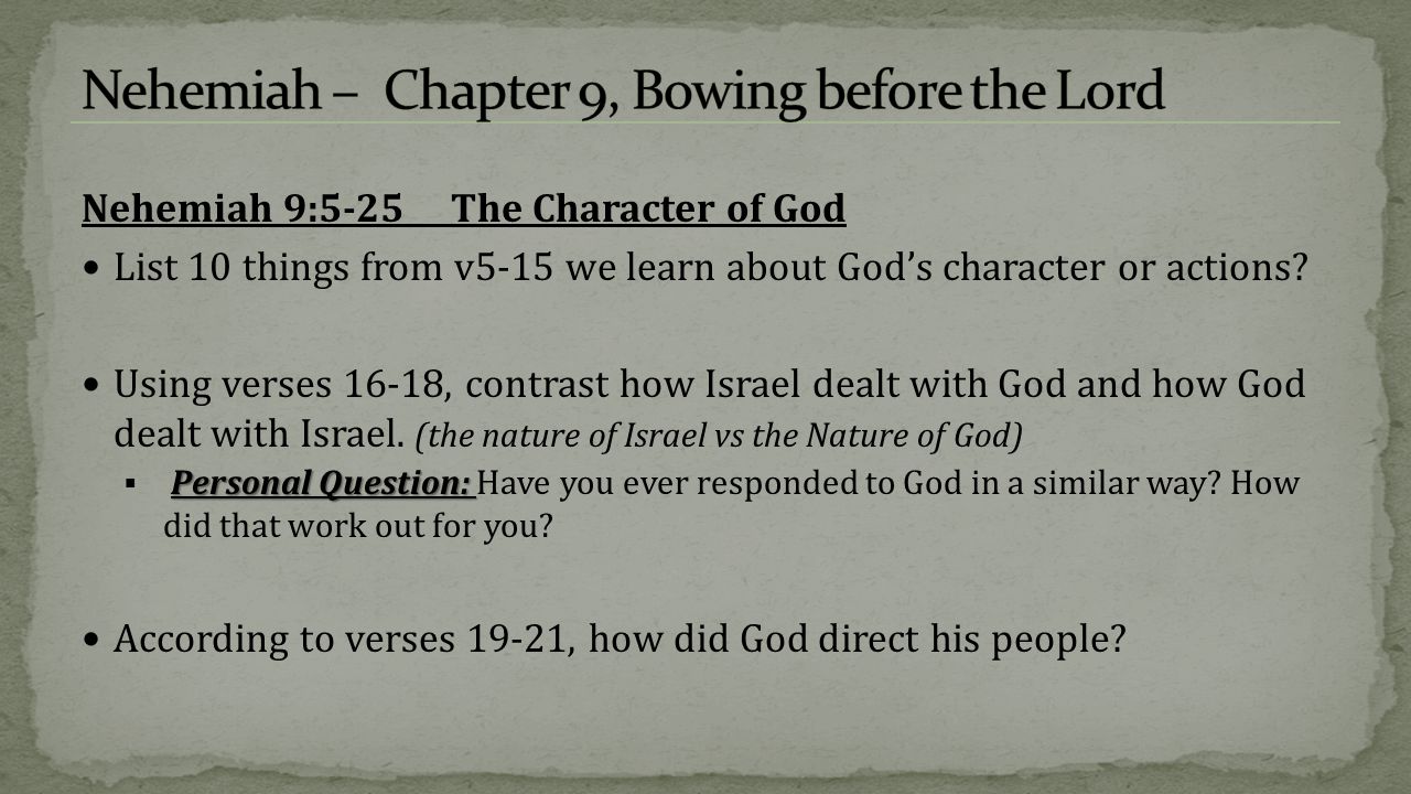 Nehemiah – Chapter 9, Bowing before the Lord
