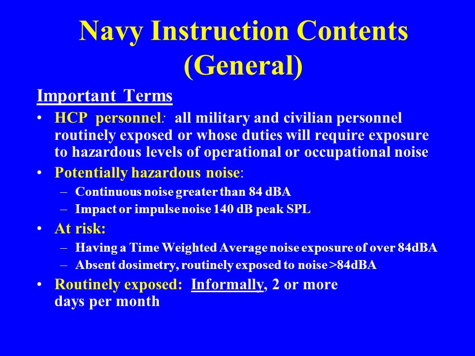Navy Instruction Contents (General)