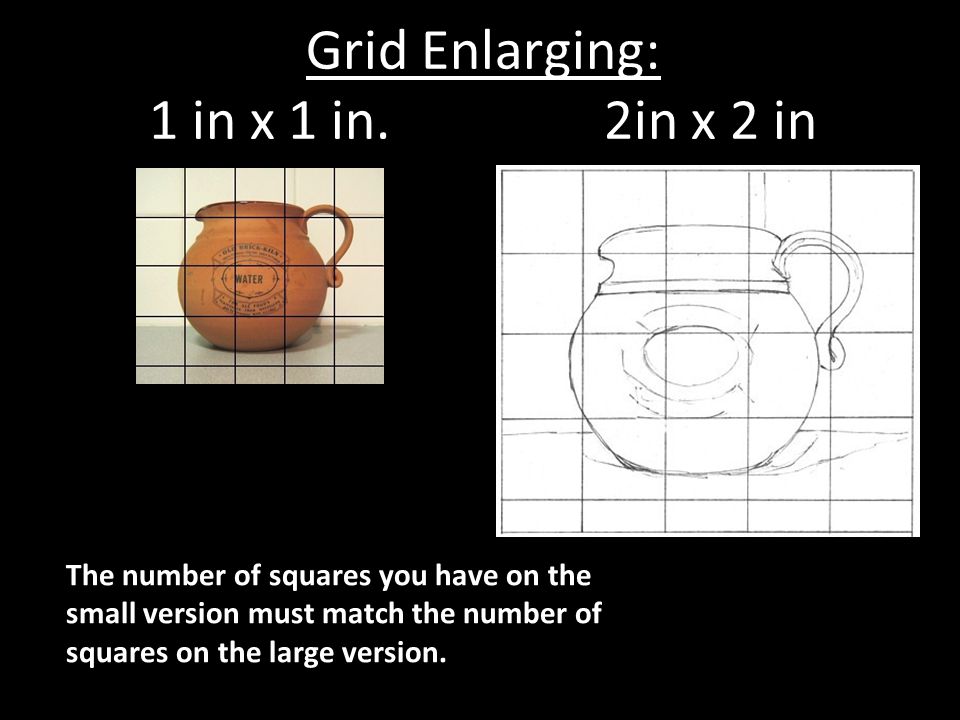 Grid Enlarging: 1 in x 1 in. 2in x 2 in