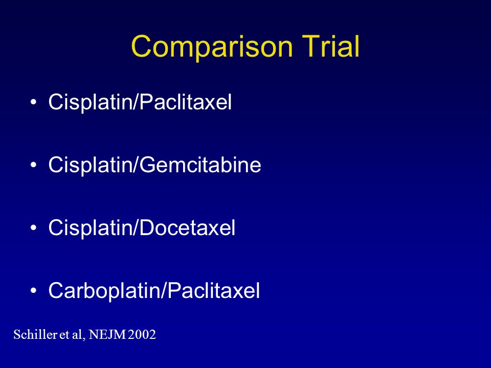 Comparison Trial Cisplatin/Paclitaxel Cisplatin/Gemcitabine