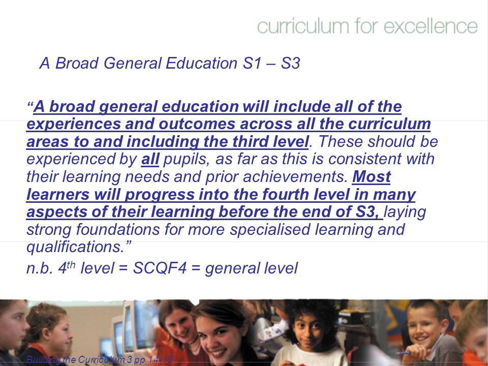 A Broad General Education S1 – S3