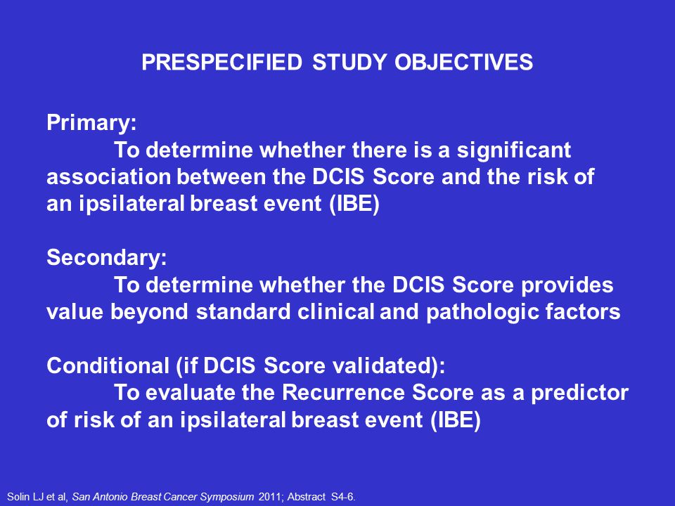 PRESPECIFIED STUDY OBJECTIVES