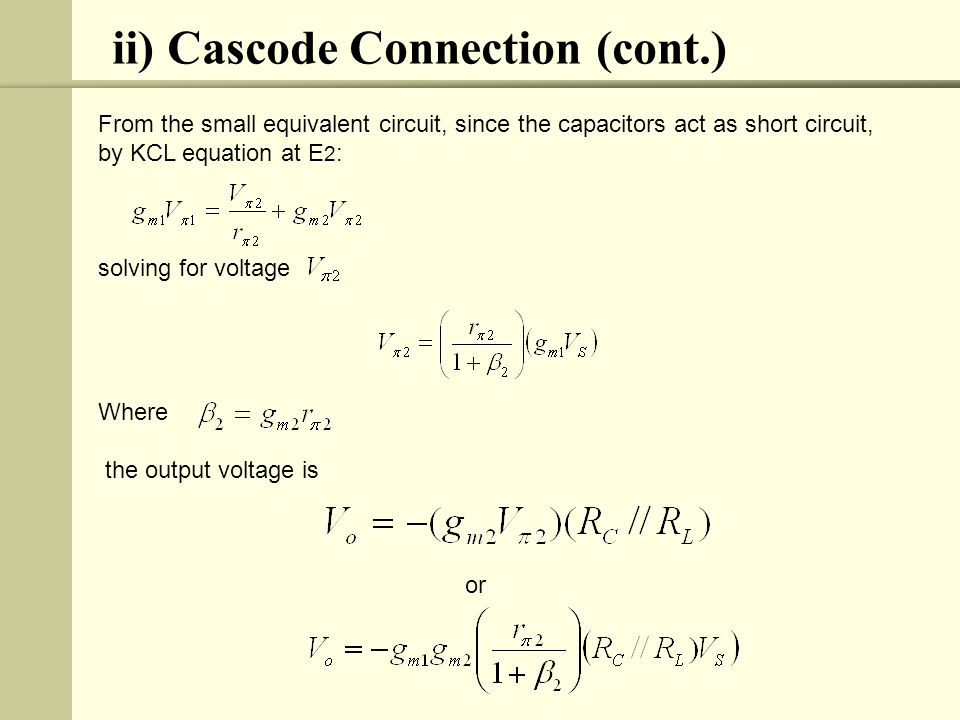 ii) Cascode Connection (cont.)