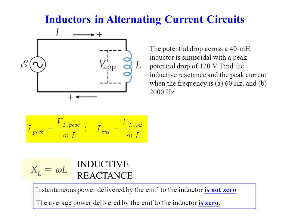 Inductors in Alternating Current Circuits