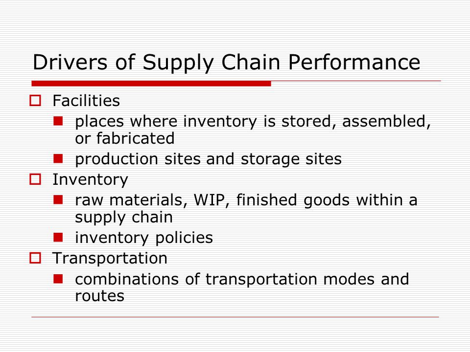 Drivers of Supply Chain Performance