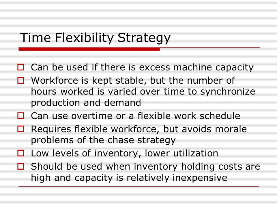 Time Flexibility Strategy