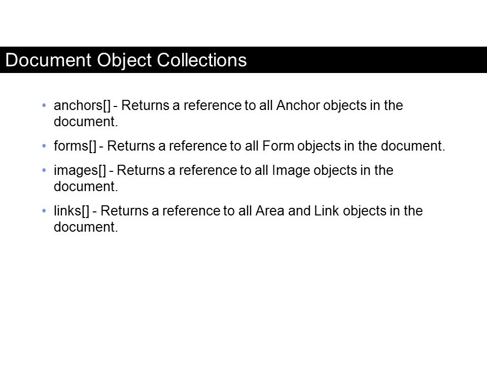 Document Object Collections
