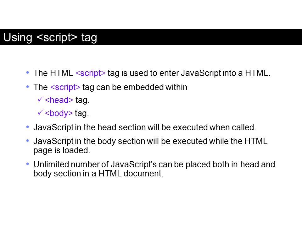 Using <script> tag