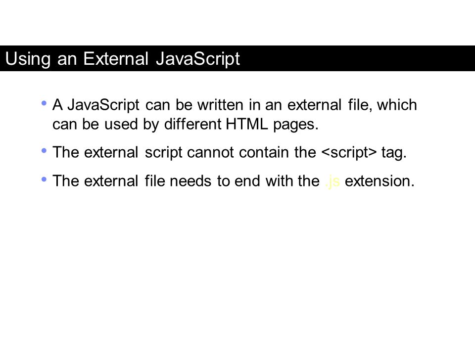 Using an External JavaScript