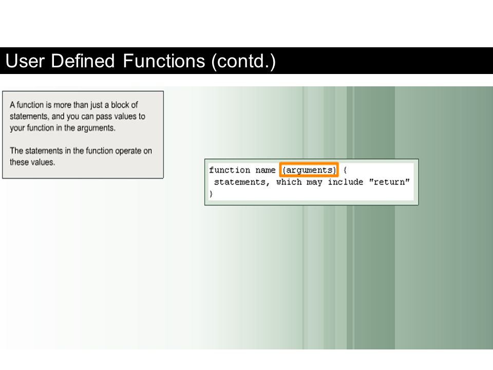 User Defined Functions (contd.)