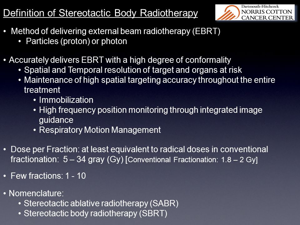 Definition of Stereotactic Body Radiotherapy