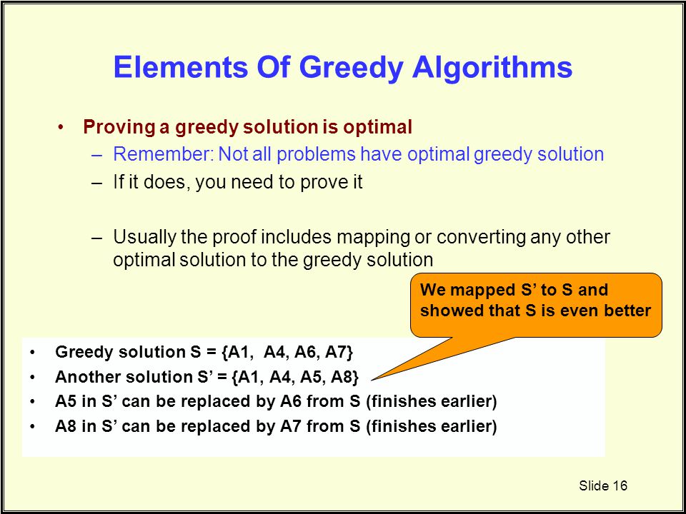 Elements Of Greedy Algorithms