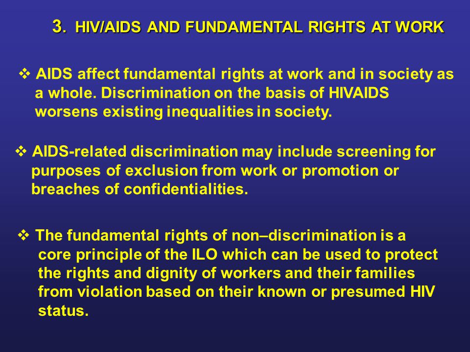 3. HIV/AIDS AND FUNDAMENTAL RIGHTS AT WORK