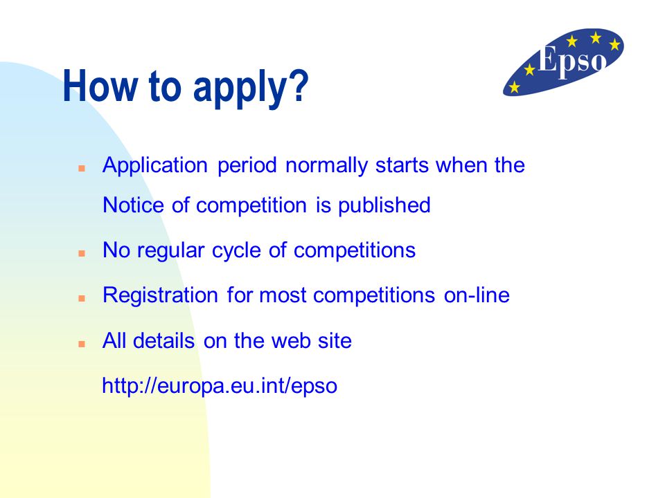 11/04/2017 How to apply Application period normally starts when the Notice of competition is published.