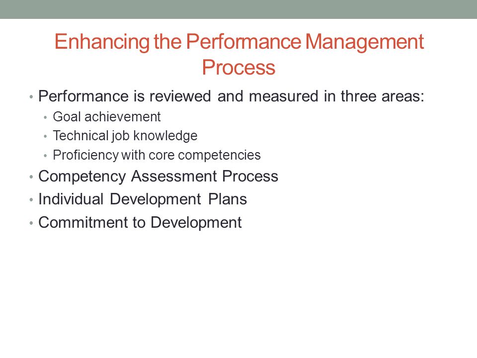 Enhancing the Performance Management Process