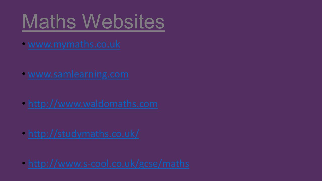 Maths Websites