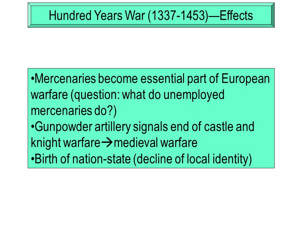Hundred Years War ( )—Effects