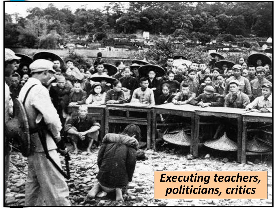 Executing teachers, politicians, critics