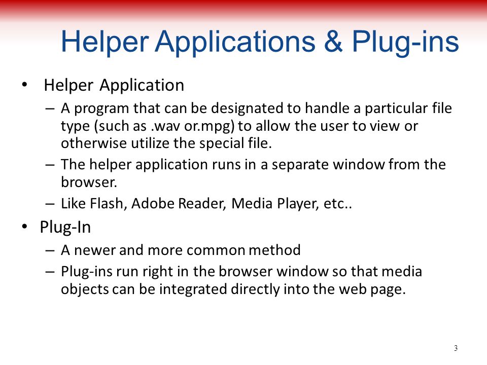 Helper Applications & Plug-ins