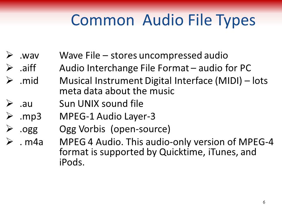 Common Audio File Types