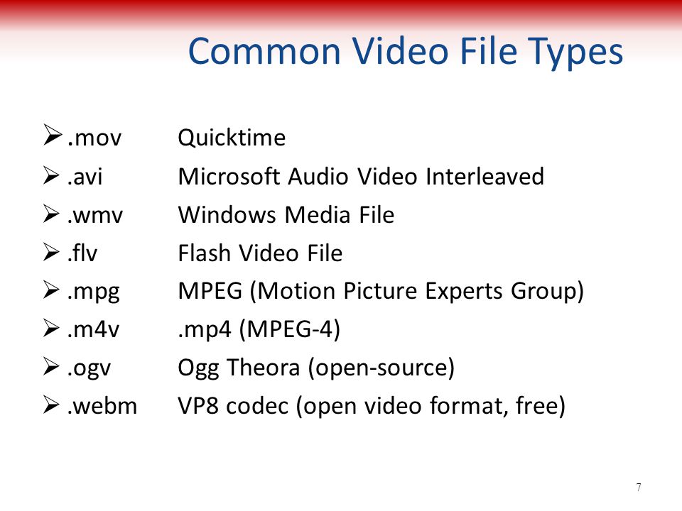 Common Video File Types