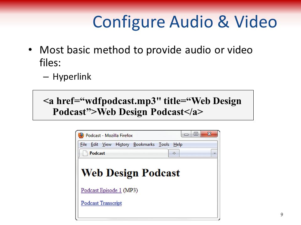 Configure Audio & Video