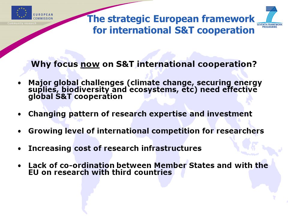 The strategic European framework for international S&T cooperation