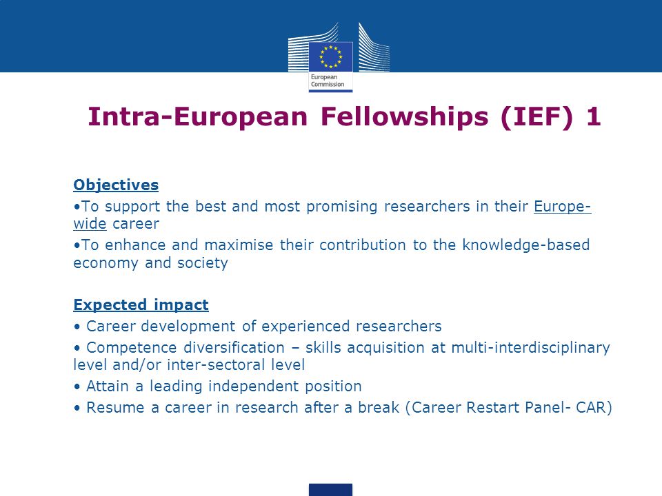 Intra-European Fellowships (IEF) 1