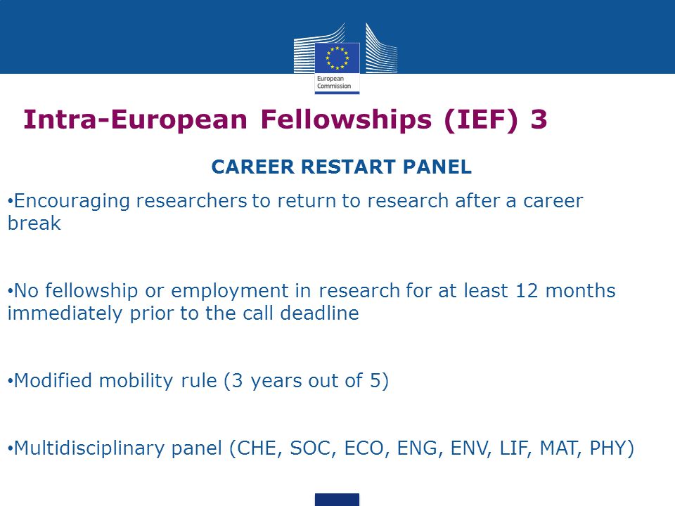 Intra-European Fellowships (IEF) 3