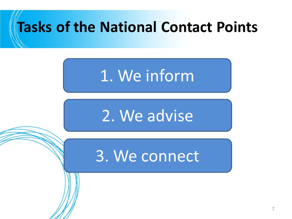 Tasks of the National Contact Points