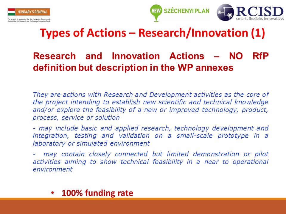 Types of Actions – Research/Innovation (1)