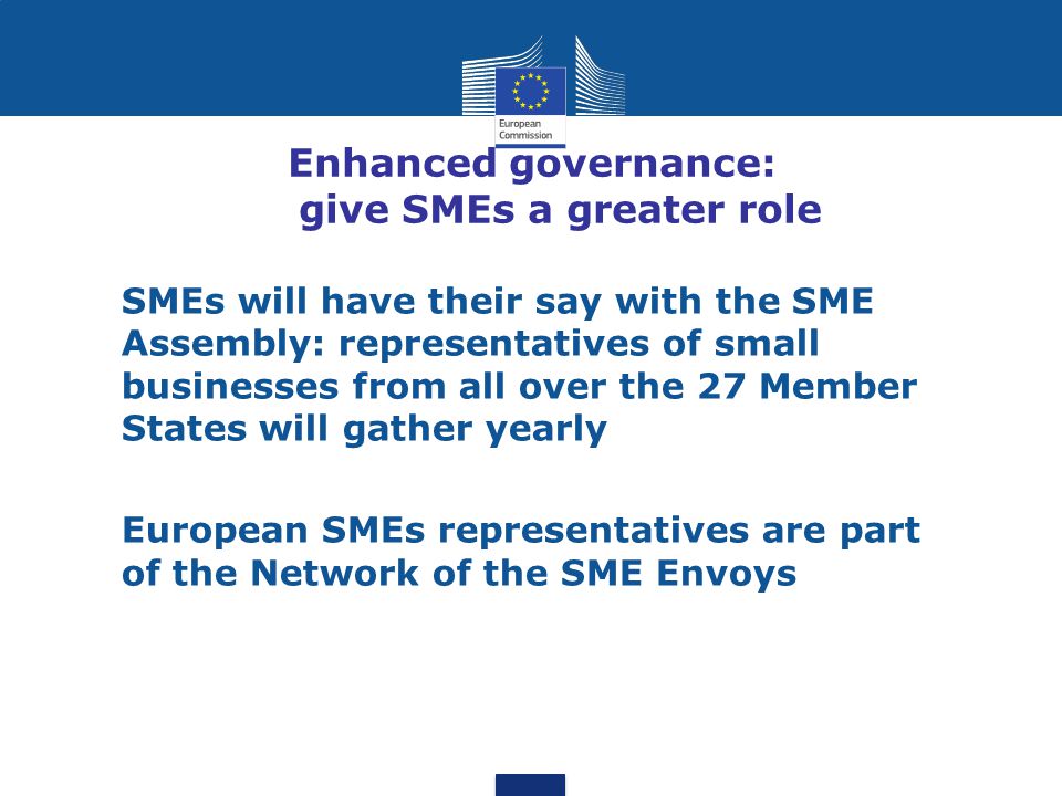 Enhanced governance: give SMEs a greater role