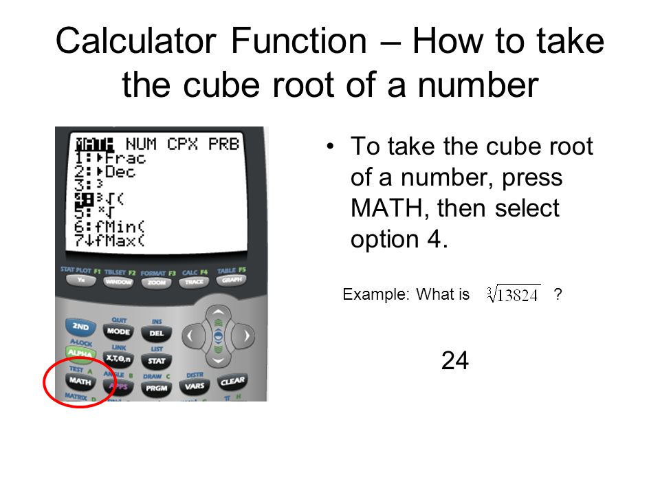 Calculator Function – How to take the cube root of a number
