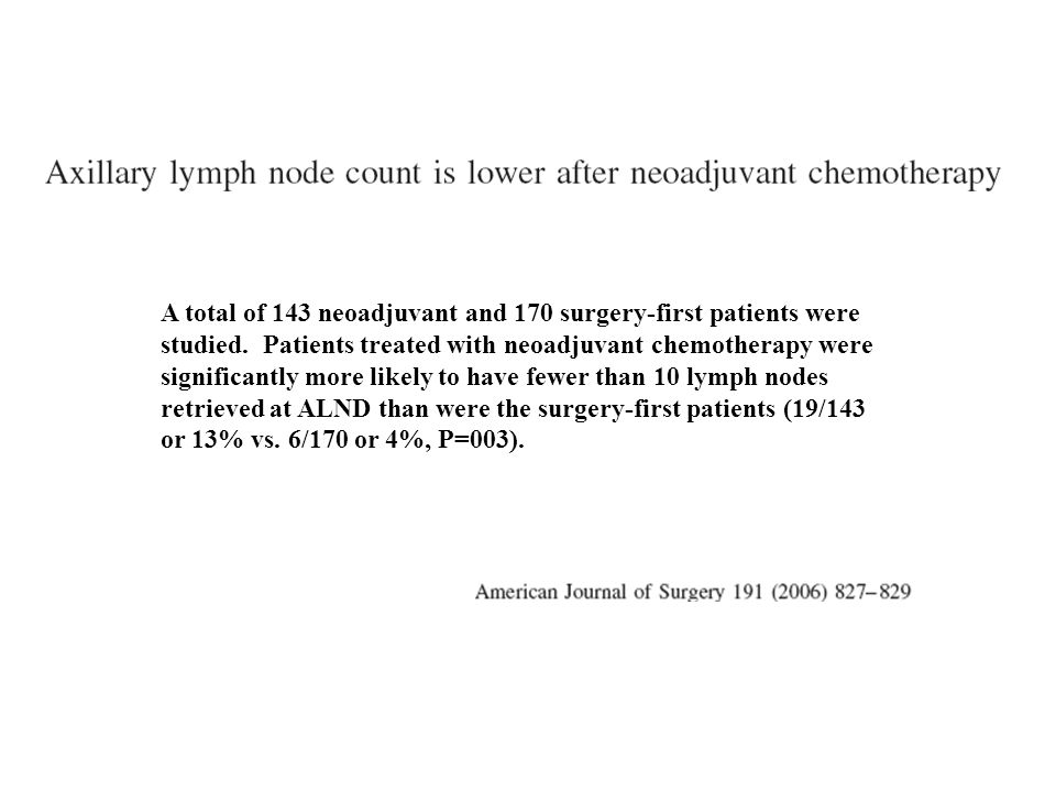 A total of 143 neoadjuvant and 170 surgery-first patients were studied