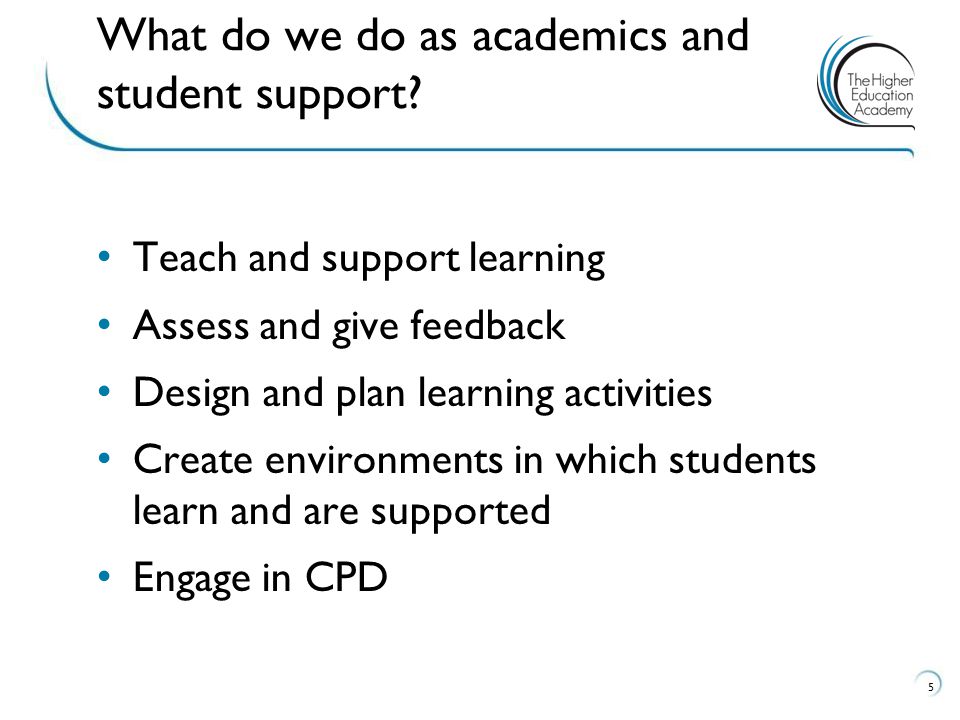 What do we do as academics and student support