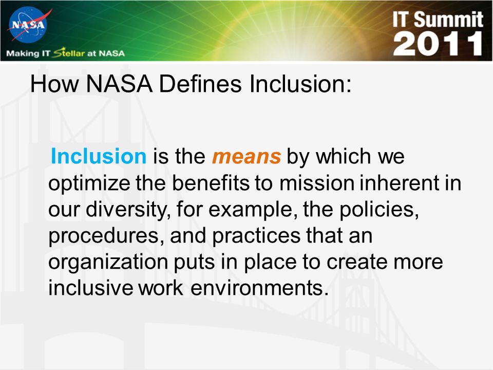 How NASA Defines Inclusion: