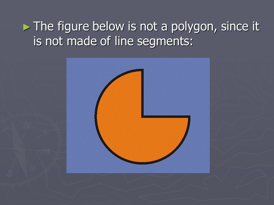 The figure below is not a polygon, since it is not made of line segments: