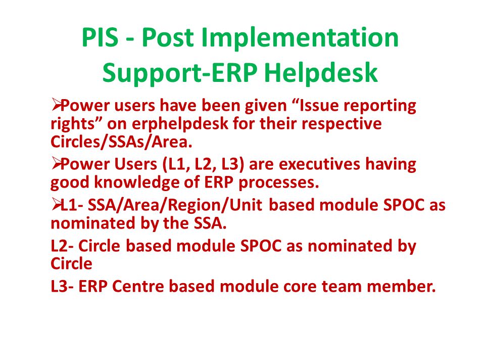 Pis Post Implementation Support Erp Helpdesk Ppt Video Online