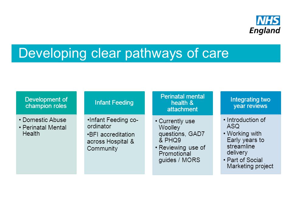 Developing clear pathways of care