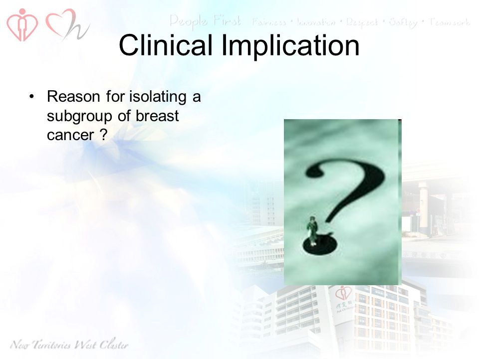 Clinical Implication Reason for isolating a subgroup of breast cancer