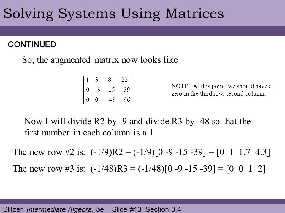 Solving Systems Using Matrices
