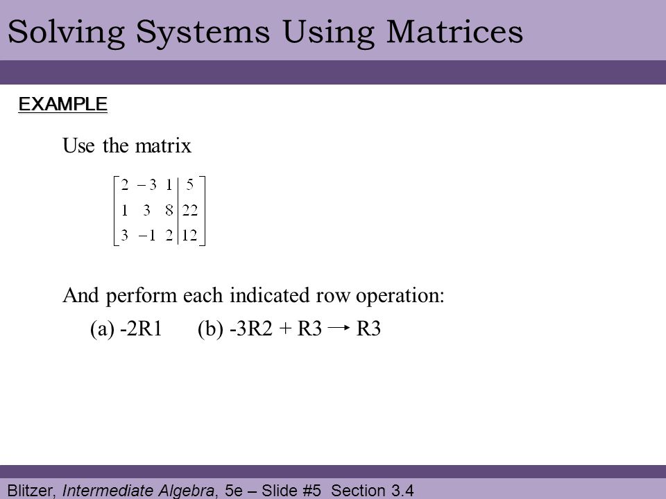 Solving Systems Using Matrices