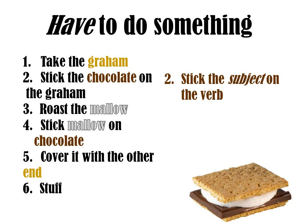 Have to do something Take the graham Stick the chocolate on the graham