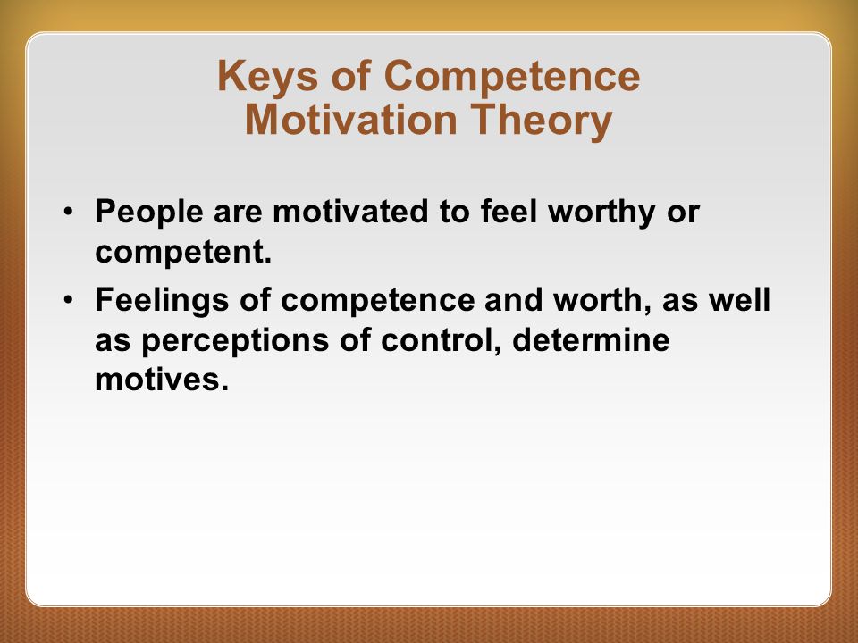 Keys of Competence Motivation Theory