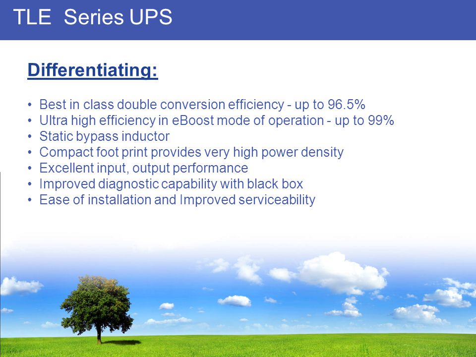 TLE Series UPS Differentiating: